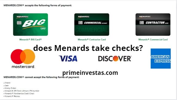 does Menards take checks?